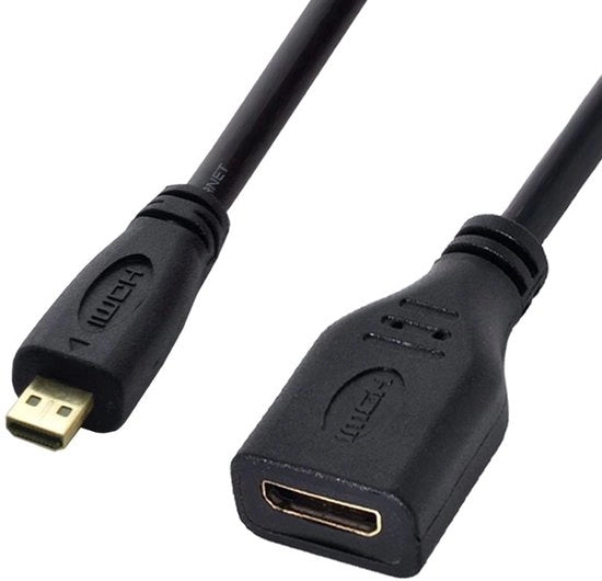 Cavo HDMI Micro a HDMI Mini Estensore - Cavo Flessibile da 10 cm - Adatto per Laptop e HDTV - Alta Qualità Visiva - Ideale per