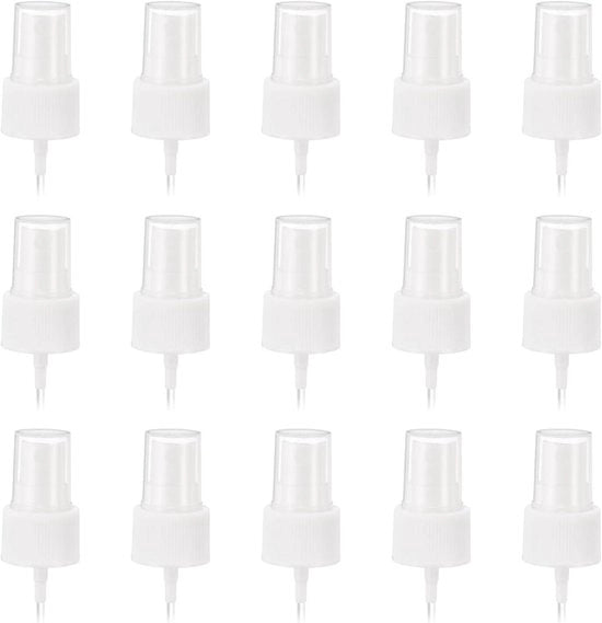 Spremi dotti riciclabili bianchi (50 pezzi) per oli essenziali - Ideali per spray capelli e corpo - 24/410 sottile diffusore a spruzzo