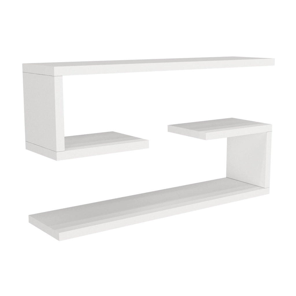 Scaffale da parete in legno "Jenika" - 60 x 14 x 18 cm - Bianco