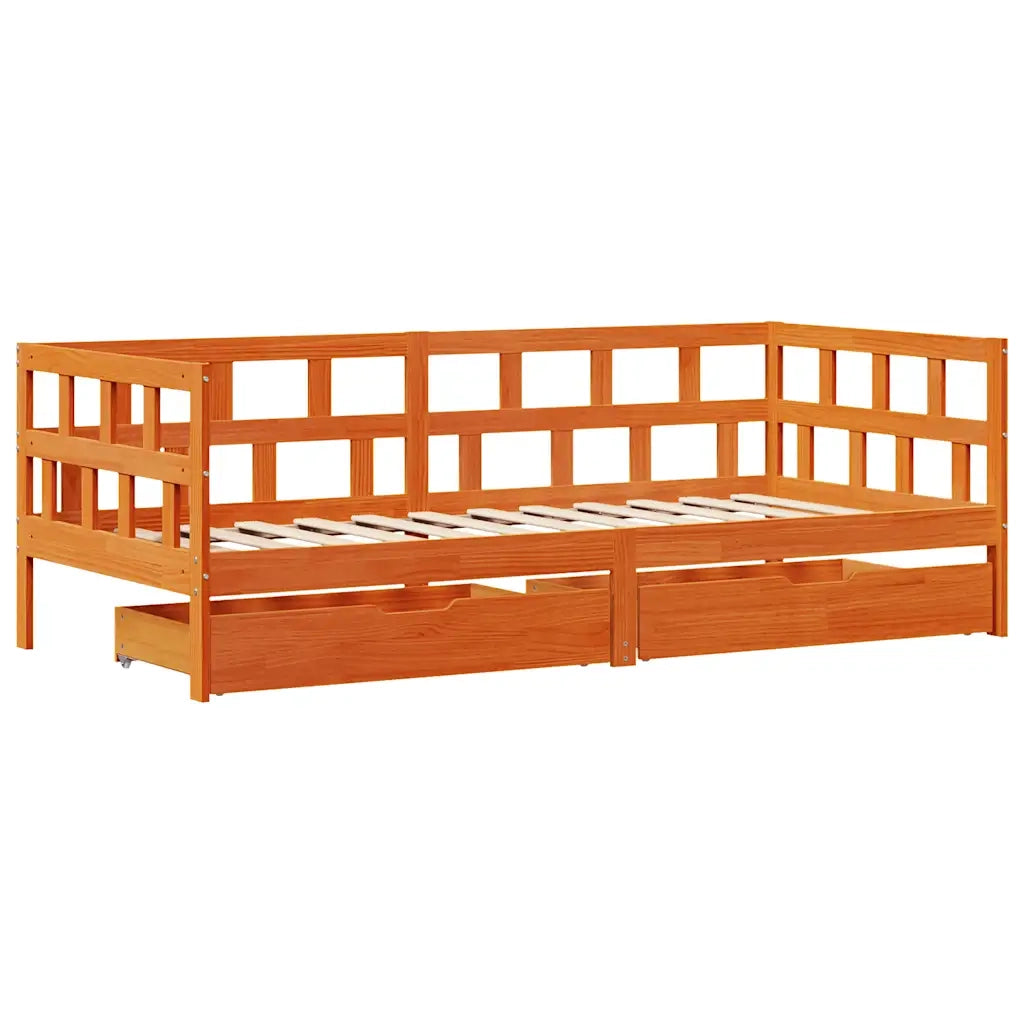 Divano Letto con Cassetti senza Materasso-Sofa Letto-Daybed 90x200 cm Legno