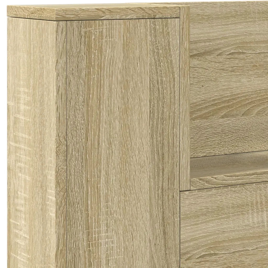 Testiera | Testata con Contenitore a LED Rovere Sonoma 220x16,5x103,5 cm