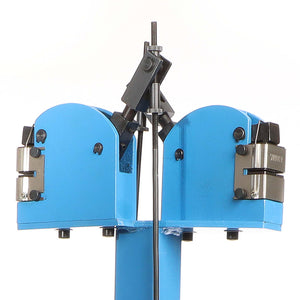 Macchina per ricalcatura e stiramento lamiere SS-18FD con supporto, 2 teste e leva a pedale