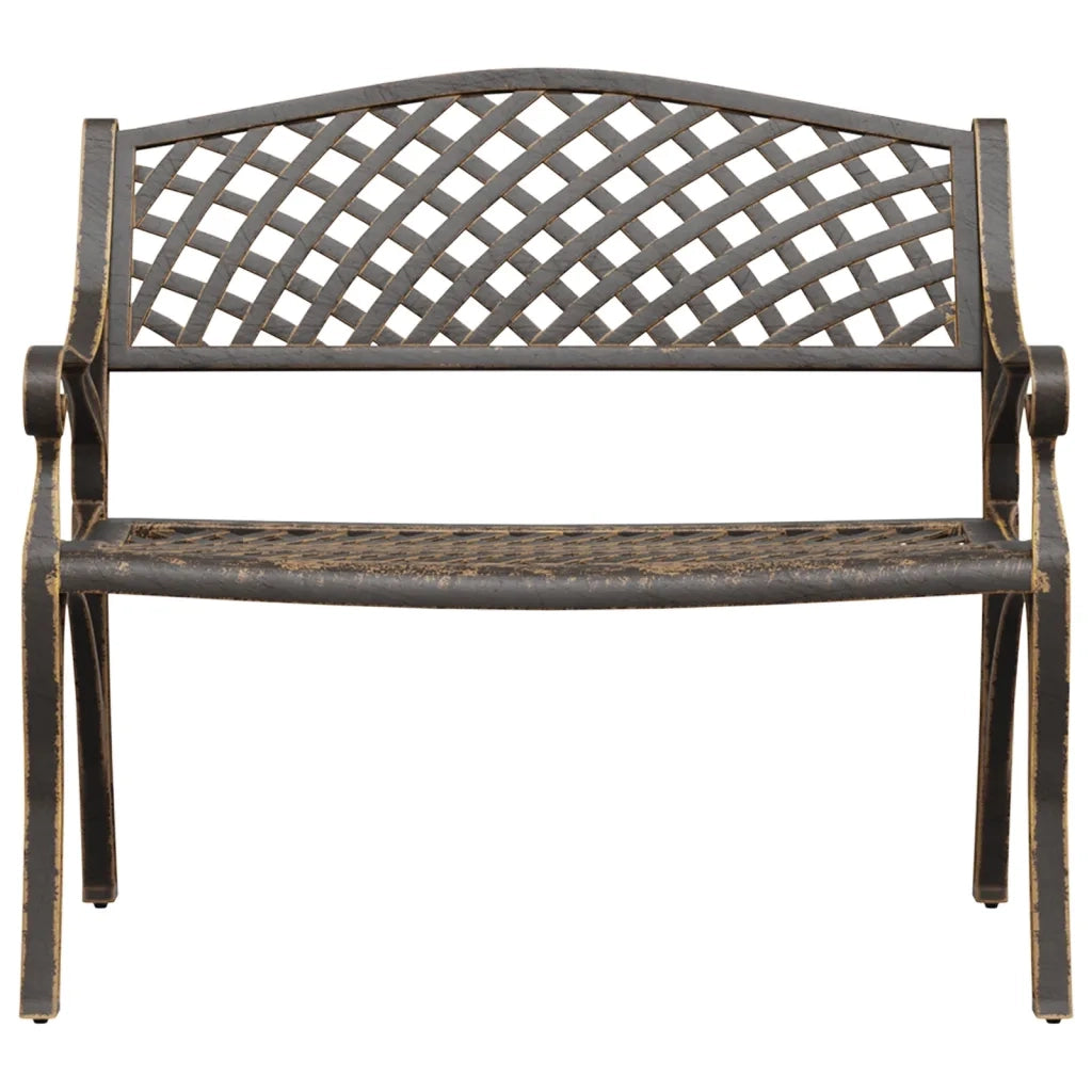 Panchina da Giardino 102 cm in Alluminio Pressofuso Bronzo 317747