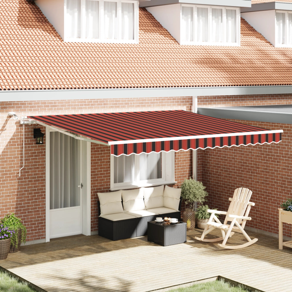 Tenda Retrattile Automatica con LED Arancione e Marrone 400x350 cm