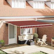 Tenda Retrattile Automatica con LED Arancione e Marrone 400x350 cm