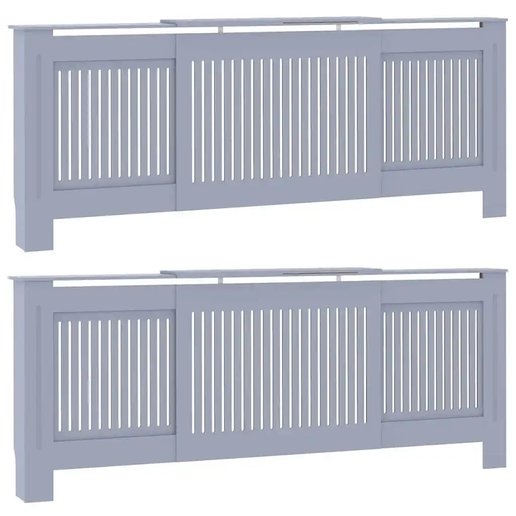 vidaXL Copertura per radiatori 2 pcs Grigio (142-205) x 20.5 x 81.5 cm