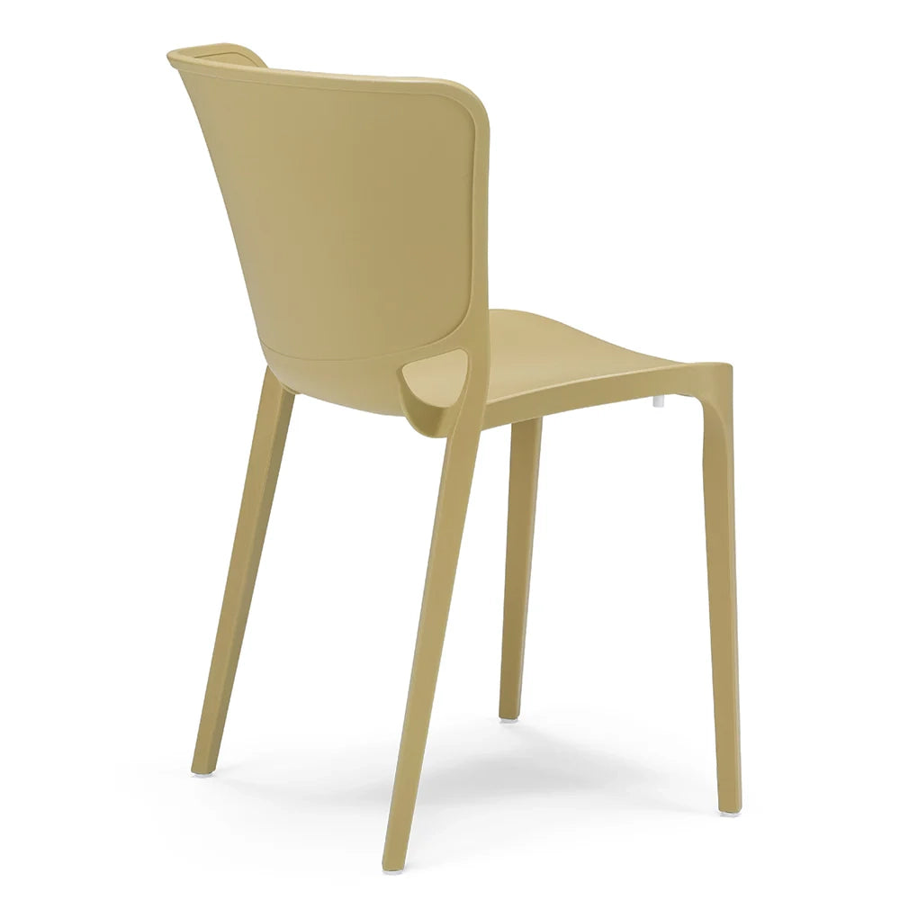 Set 4 sedie in polipropilene JUMBO, 100% MADE IN ITALY, impilabile, resistente ai raggi UV, design moderno, ideale per sala da pranzo, cucina, sala d’attesa, bar, ristoranti o giardino, colore Senape