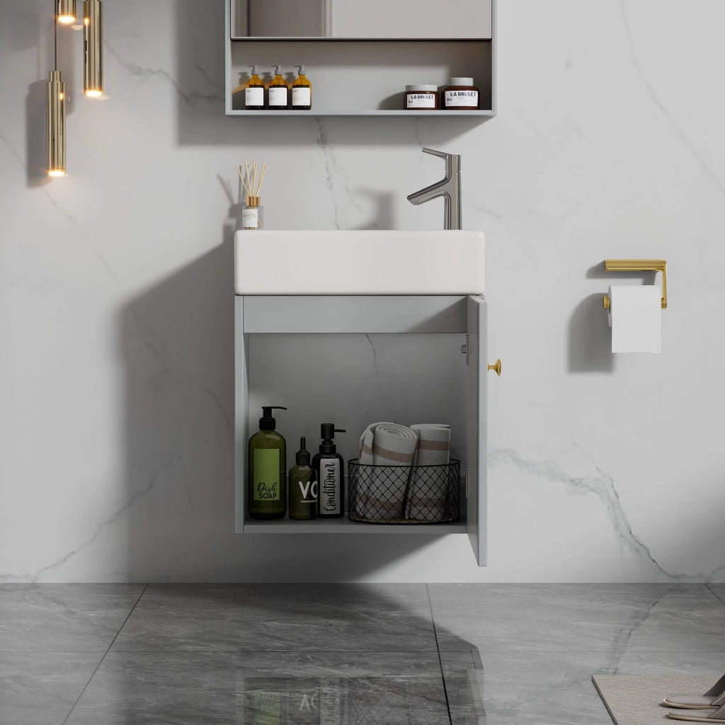 Mobile Sottolavabo Sospeso ¨C Minimal ¨C Bianco 46 cm