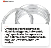 Raccordo centrico in lega di alluminio 4 pezzi - Diametro esterno 74,1mm a diametro interno 66,9mm - Trattamento di risonanza - Dampening delle vibrazioni - Buona forma di accoppiamento - Precisamente lavorato - Raccordo a nastrino