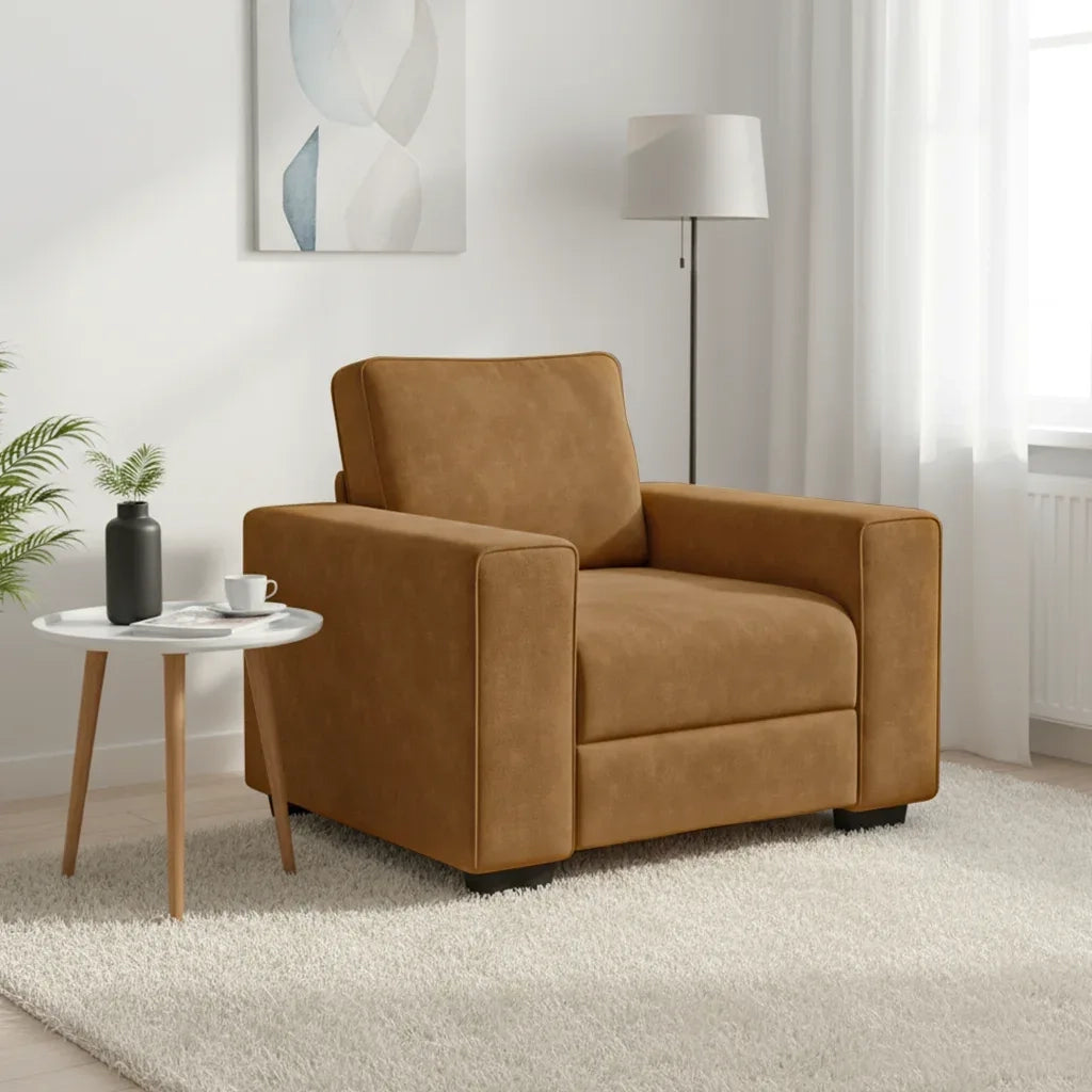Divano Sedia Marrone 100x77x82 cm Velluto 4105254