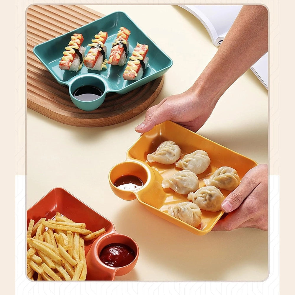 Trade Shop - Set 8pz Piatto Da Portata Multifunzione Per Salse Ciotola Immersione Per Snack Feste -