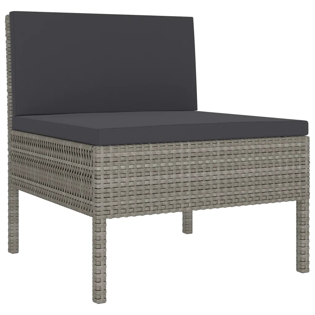 Set Divani da Giardino 9 pz con Cuscini in Polyrattan Grigio cod mxl 41965