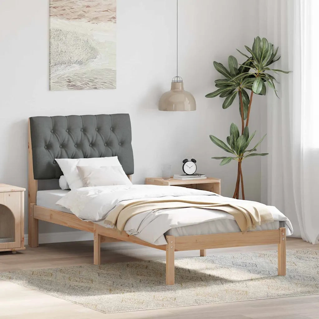Letto con Testiera Rivestita con testiera Marrone 75 x 190 cm 878860