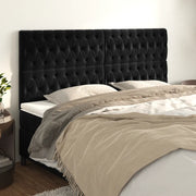 Testiera Nera 200x7x118/128 cm Velluto