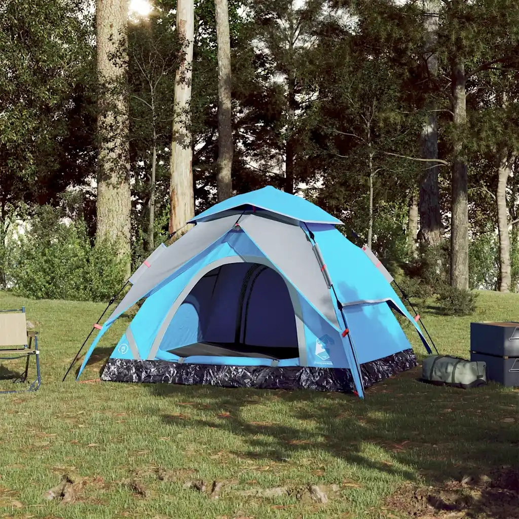 Tenda a Cupola da campeggio | Tenda da campo 3 Persone Blu a Rilascio Rapido
