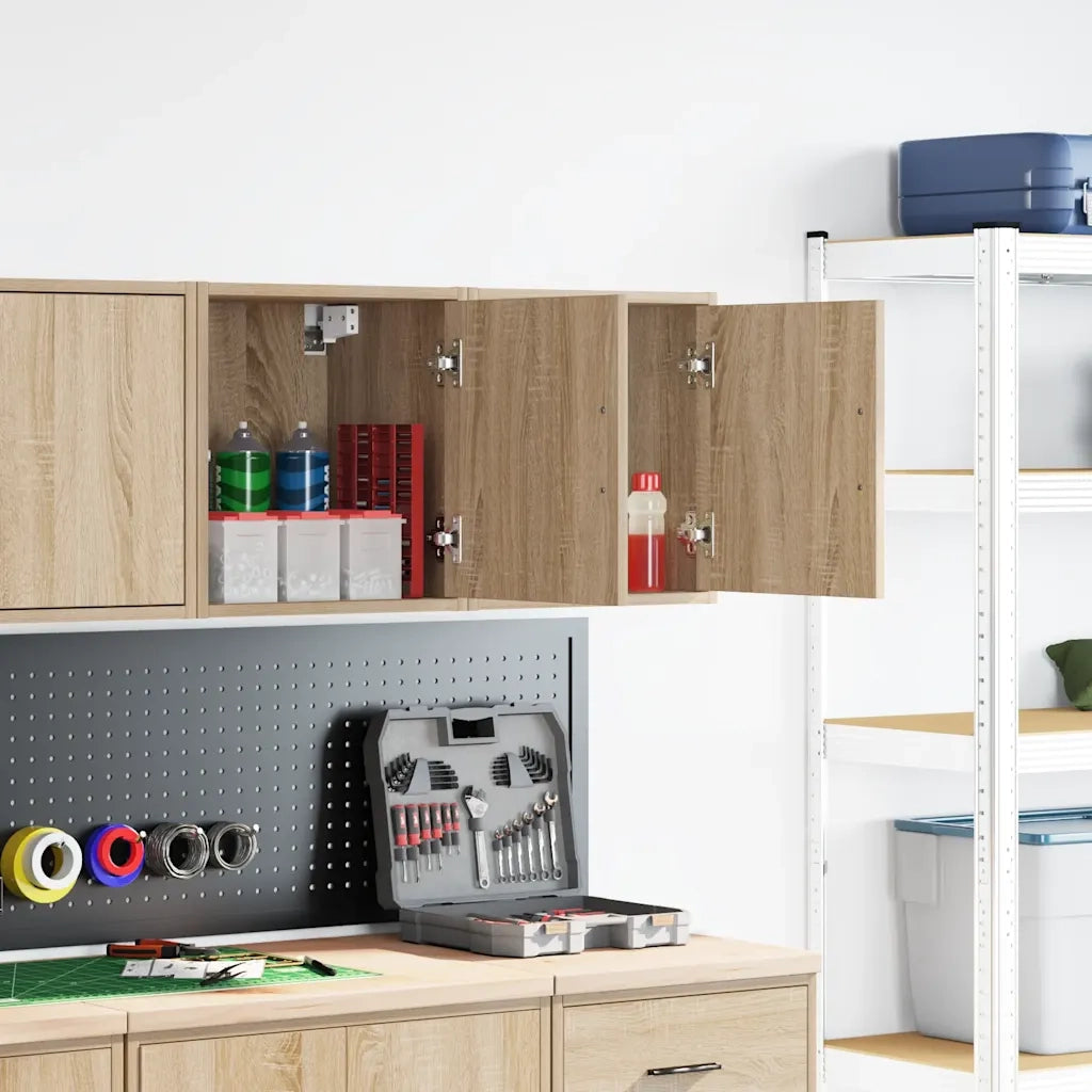 Pensili per Garage 2 pz Rovere Sonoma in Legno Multistrato 860630