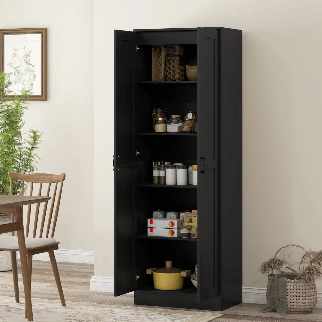 Armadio 2 Ante con 5 Ripiani ¨C Zephmum ¨C Nero 60x36.5x175