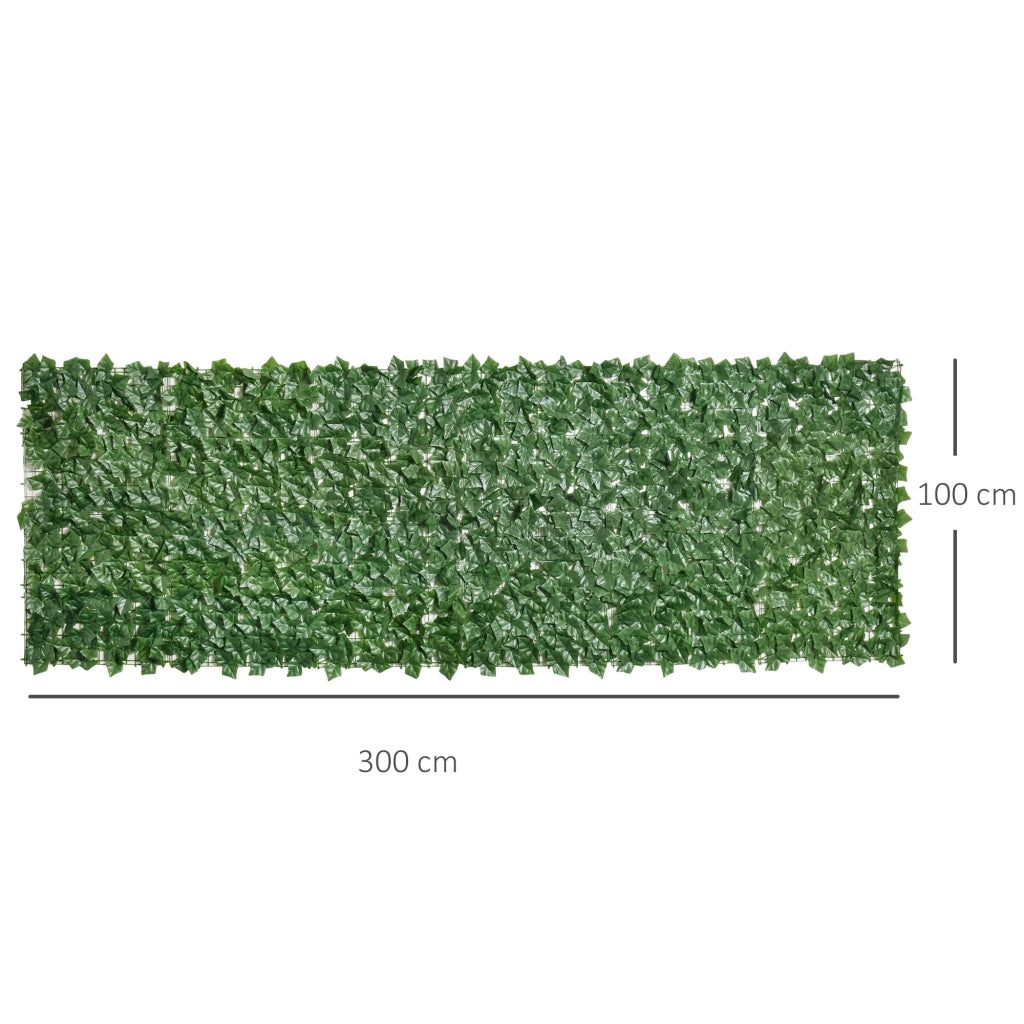 Siepe Artificiale Frangivista ¨C Xylo ¨C 3x1m Verde Effetto Fogliame Realistico Anti-UV per Giardino