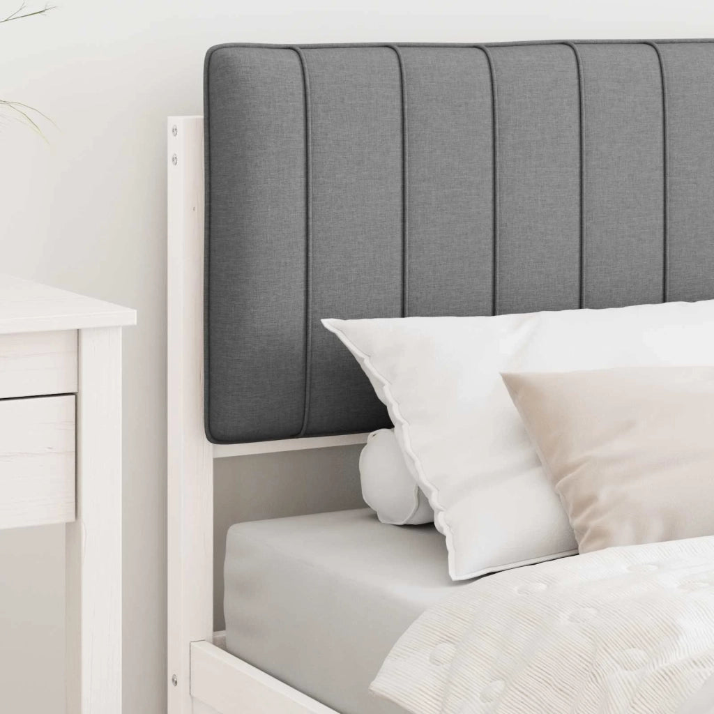 Letto con Testiera Rivestita Grigio chiaro 90 x 190 cm