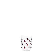Zafferano Set 6 Bicchieri Party Tumbler Junior in Vetro Borosilicato Rosso, Design a Pois Artigianale per Servizio Liquori e Salse da Tavola