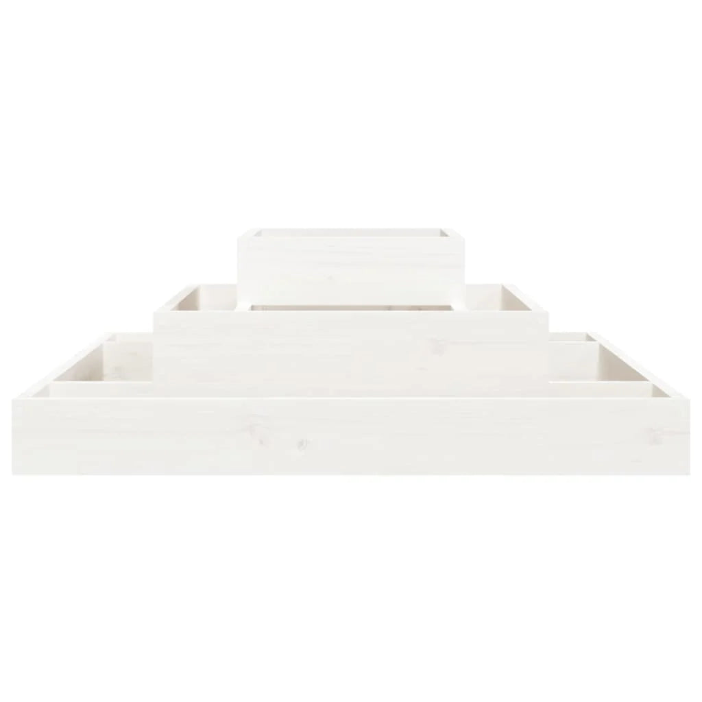 Fioriera rialzata per piante fiori terrazza giardino 80 x 80 x 27 cm legno massello di pino bianco 02_0037899
