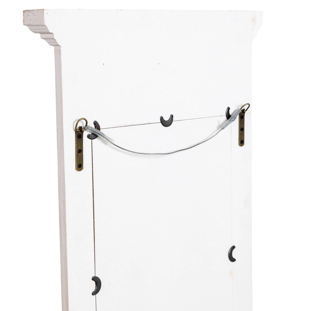 Specchio da parete bianco invecchiato 55x5,5x149h cm