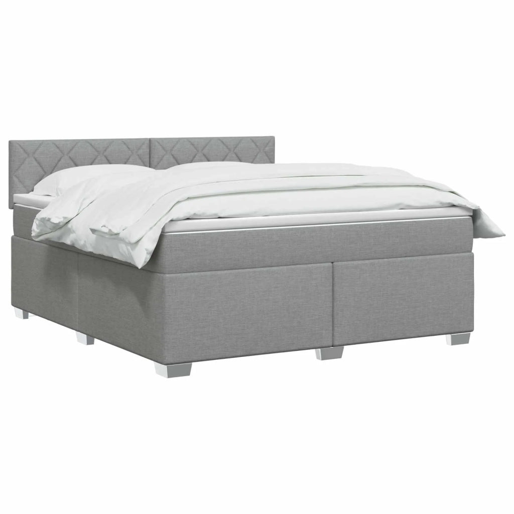 Letto box spring con materasso Grigio Chiaro 160 x 200 cm 3450523
