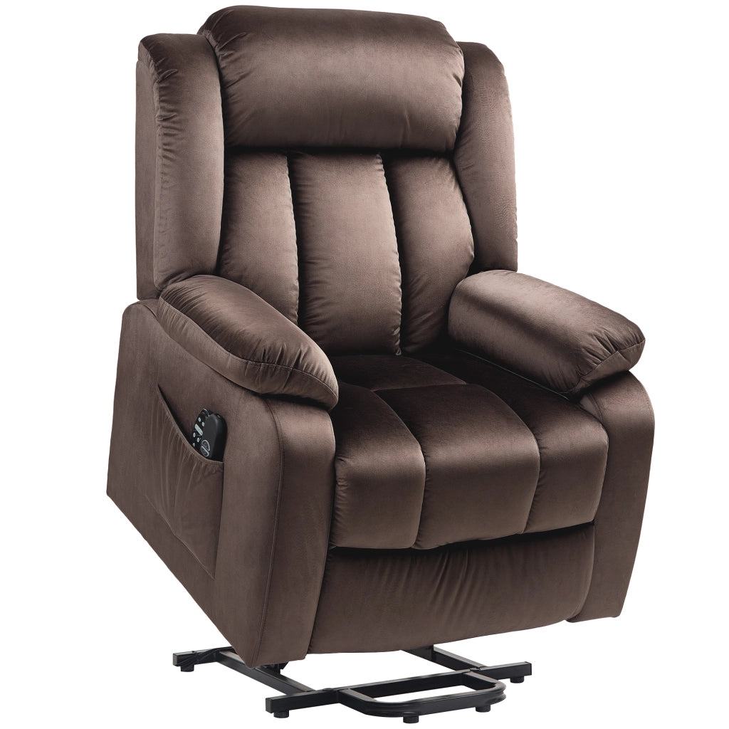 POLTRONA RELAX ELETTRICA 88x95x106 cm Marrone con massaggio e riscaldamento