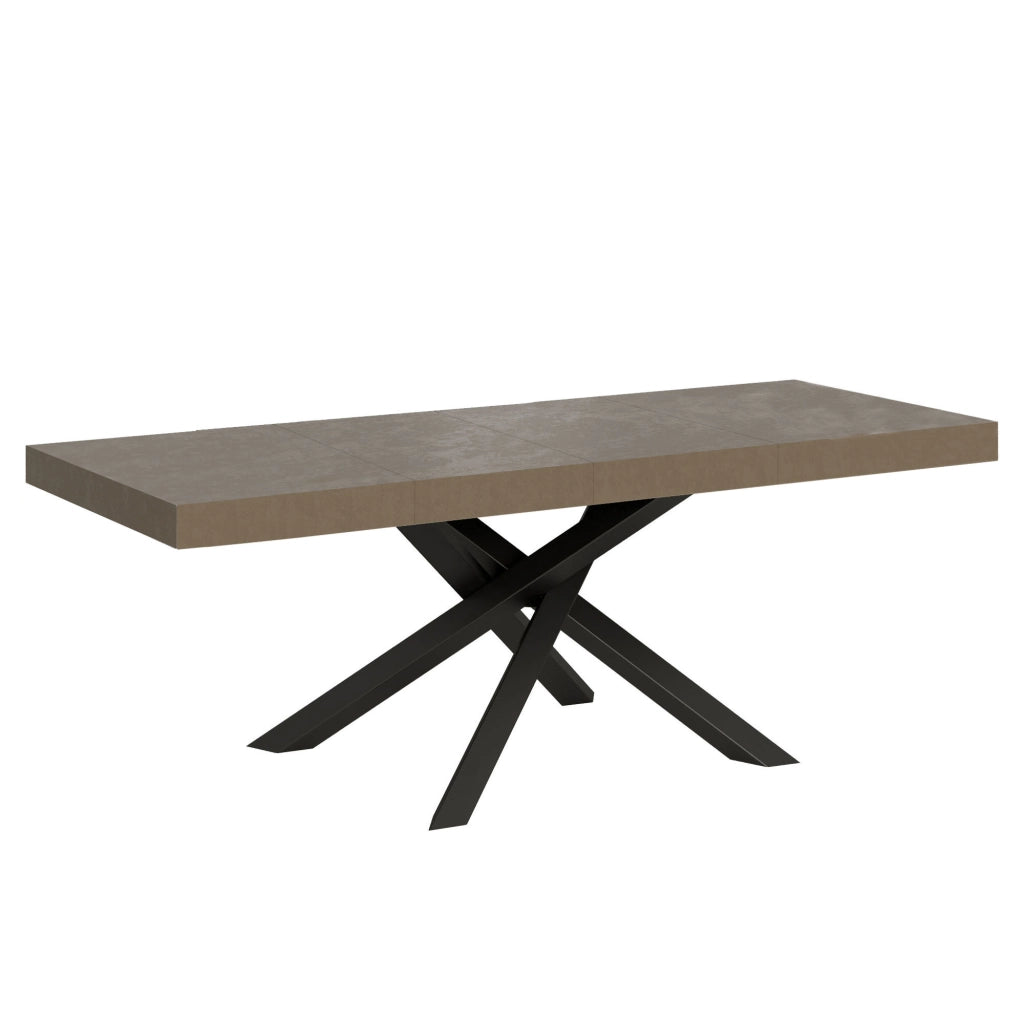 Tavolo allungabile 90x160/420 cm Volta Premium tortora gambe antracite