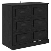 Credenza | Madia | Buffet da pranzo | Armadio da pranzo Rovere Nero 70 x 35,5 x 67,5 cm Legno multistrato