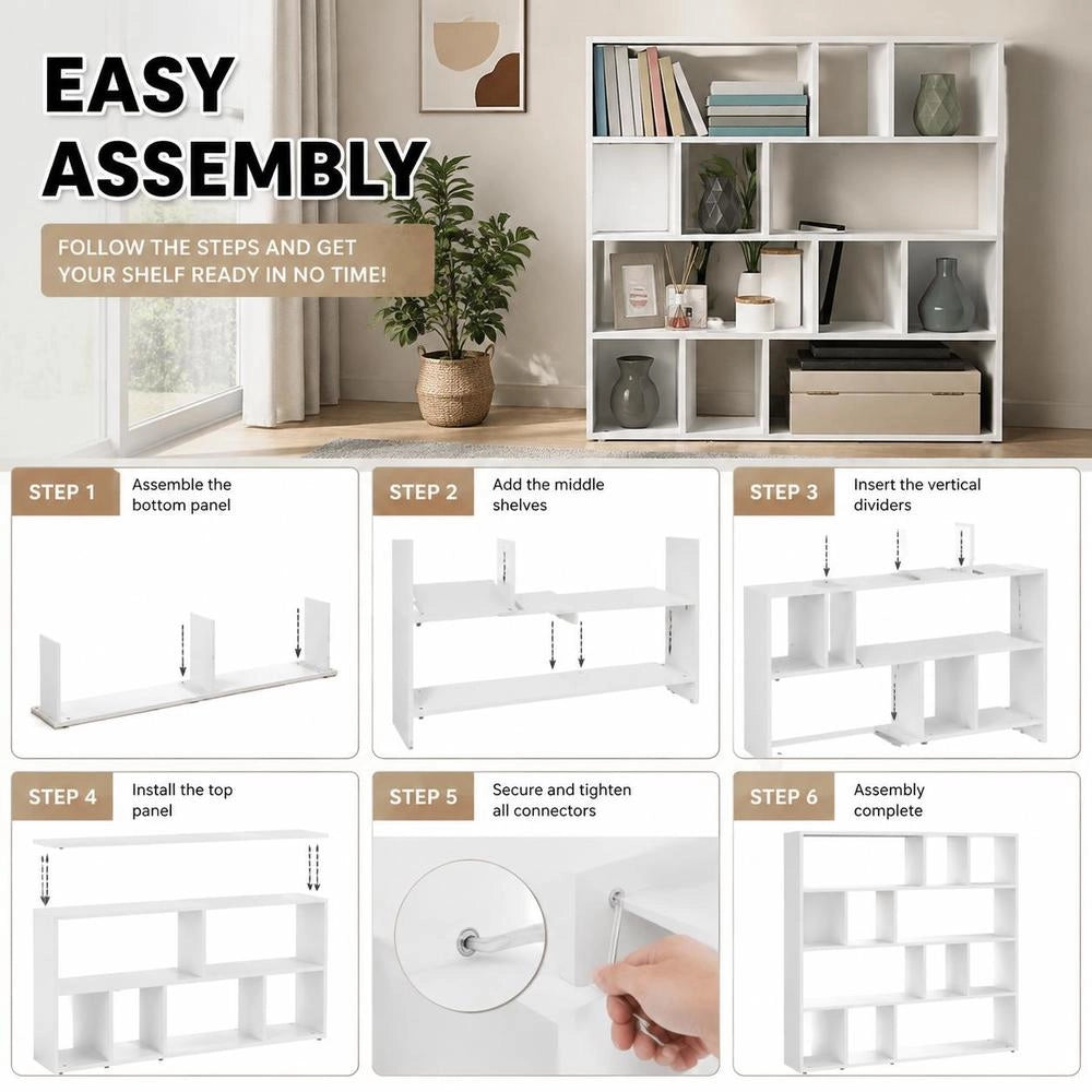 Bookshelf/Room Divider White 105x24x102 Cm