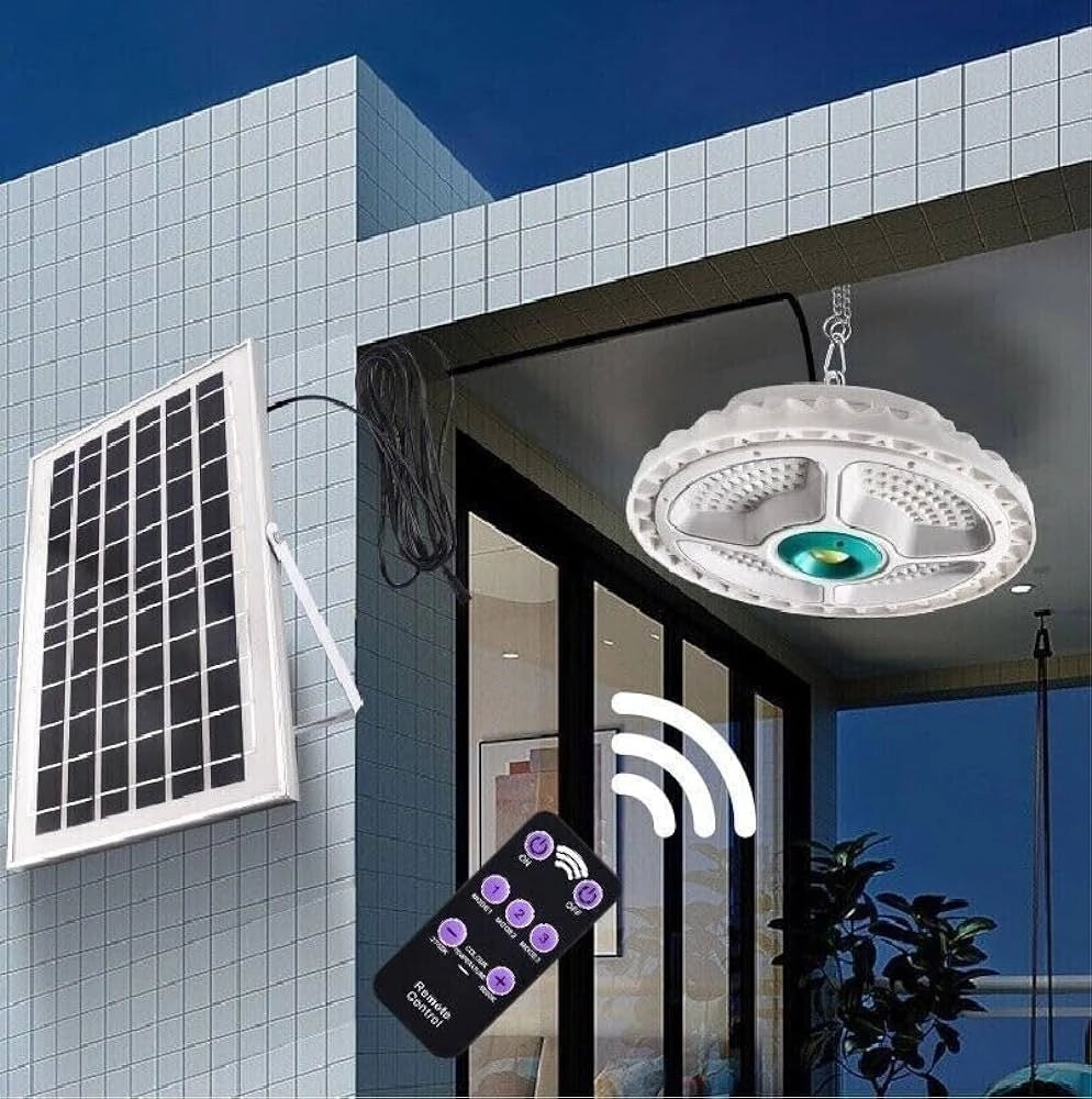Plafoniera a Led 200W Circolare con sensore pannello solare 6000mAh FO-11-26