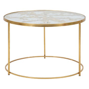 Taketa, Tavolino da Salotto Decorazioni con Farfalle, 60x60x41h cm oro