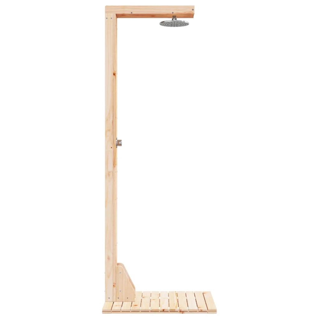 Doccia da esterno 210 cm Legno massello di pino e acciaio inox 886356