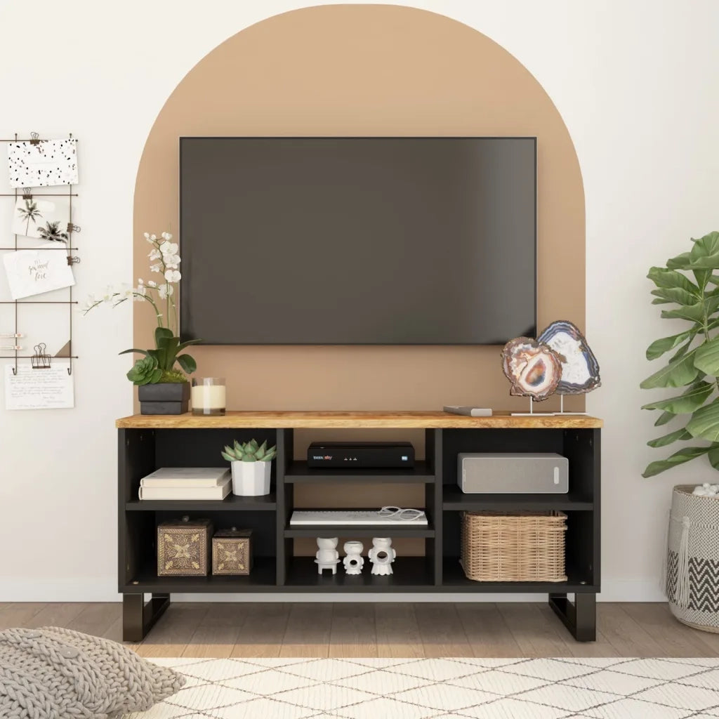 Mobile TV-Mobile per TV-Credenza TV 100x33x46cm Legno Massello Mango e Legno Multistrato 628370