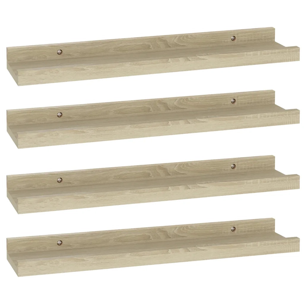 Mensole da Parete 4 pz Rovere Sonoma 40x9x3 cm 326684