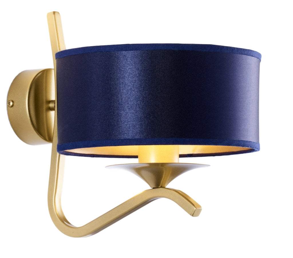 Applique parete decorativa oro lucido blu E27 15W Jupiter