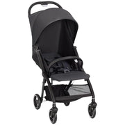 PASSEGGINO PER BAMBINI 0-3 ANNI PIEGHEVOLE E LEGGERO CON SCHIENALE REGOLABILE, CAPOTTINA, CESTINO, GRIGIO SCURO