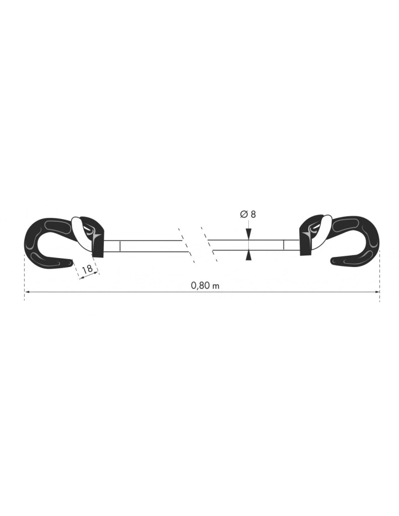 Tenditore elastico Ø 8 mm x 80 cm con gancio e anello – THIRARD