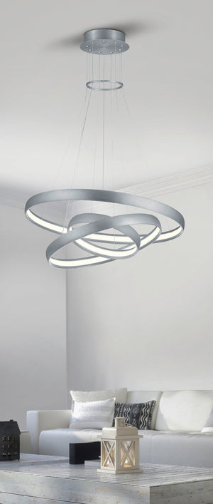 Lampada a Sospensione da Interno a LED in Metallo Alluminio Spazzolato