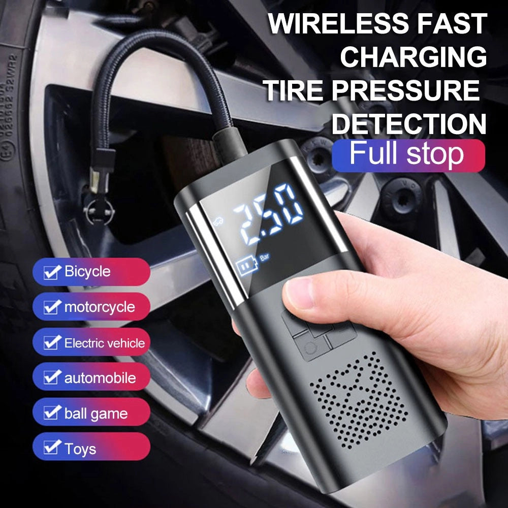 Trade Shop - Mini Compressore Pompa Ad Aria Elettrica Auto Multifunzione Torcia Schermo Lcd -
