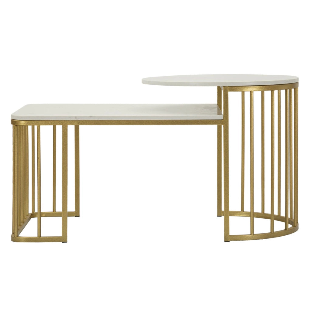 Tavolino VKH792, Oro, Metallo, 90x50x50 cm