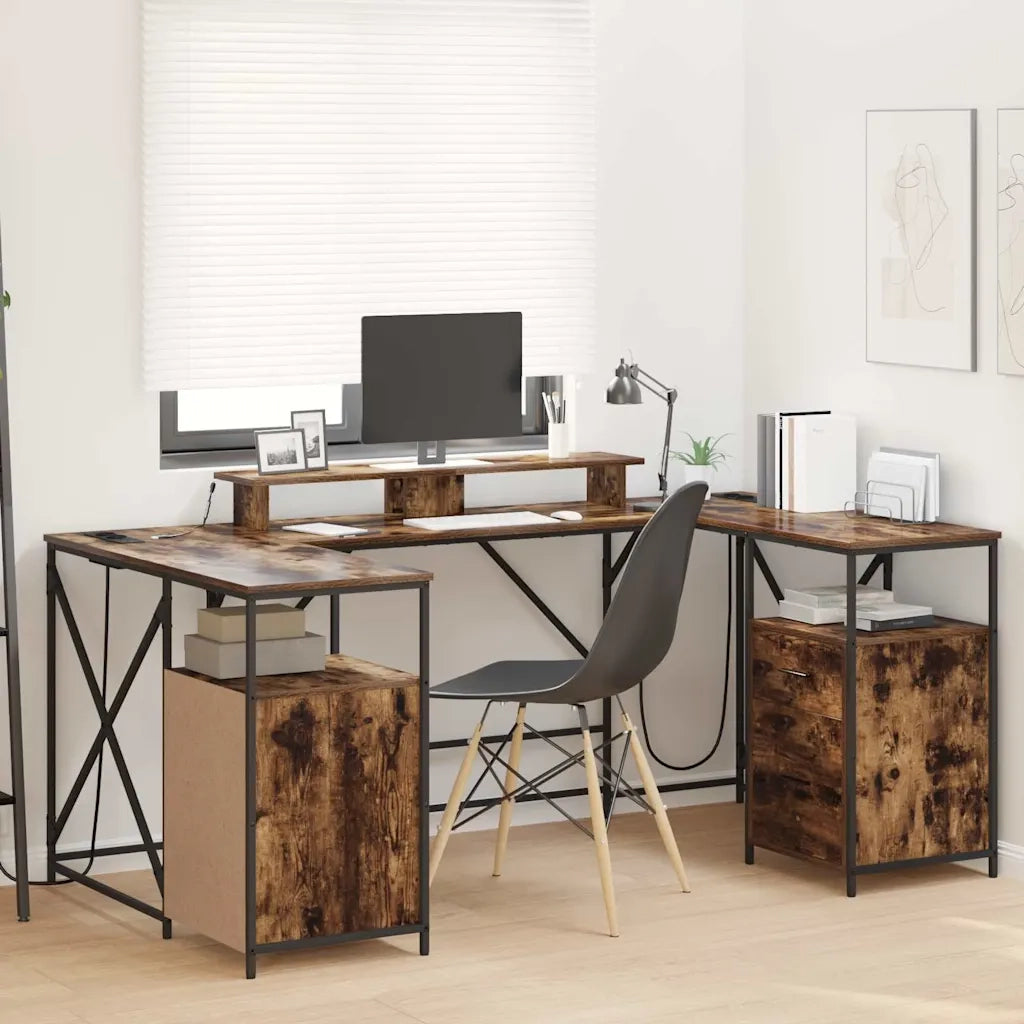 Scrivania Rovere fumé 182 x 101 x 87,5 cm Legno multistrato 3376138