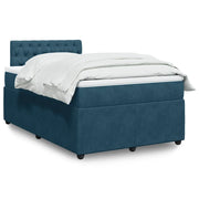 vidaXL Giroletto a Molle con Materasso Blu 120x190 cm in Velluto