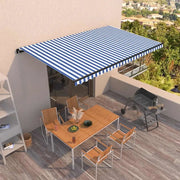 Tendada Sole Retrattile Manuale 500x350 cm Blu e Biancacod mxl 81697