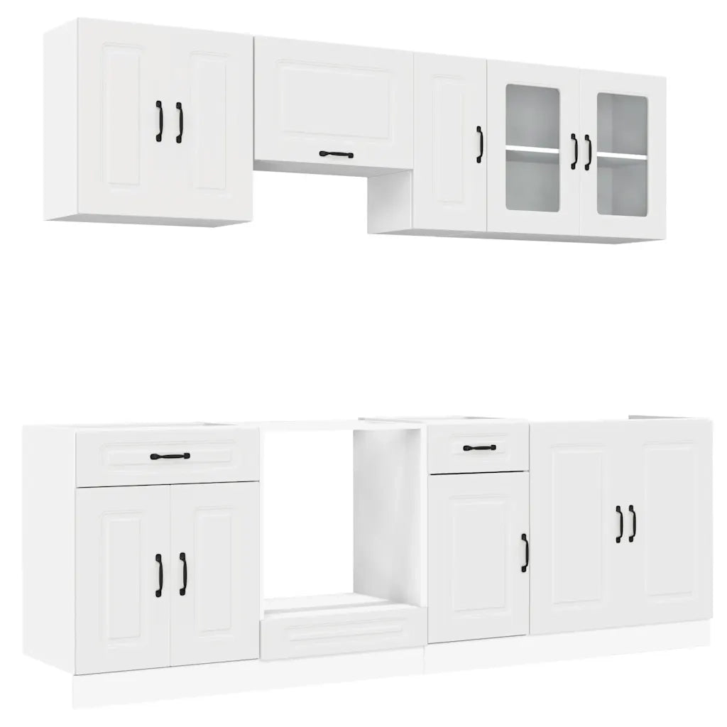 Set Mobili da Cucina 8 pz Kalmar Bianco Legno Multistrato 3314821
