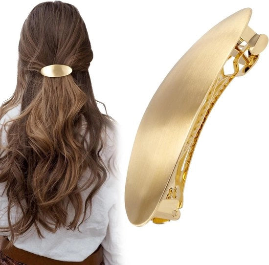 Spilla per capelli ovale in metallo vintage per signore - Clip per capelli grande per capelli sottili - Barretta clip francese con dettaglio di fiore