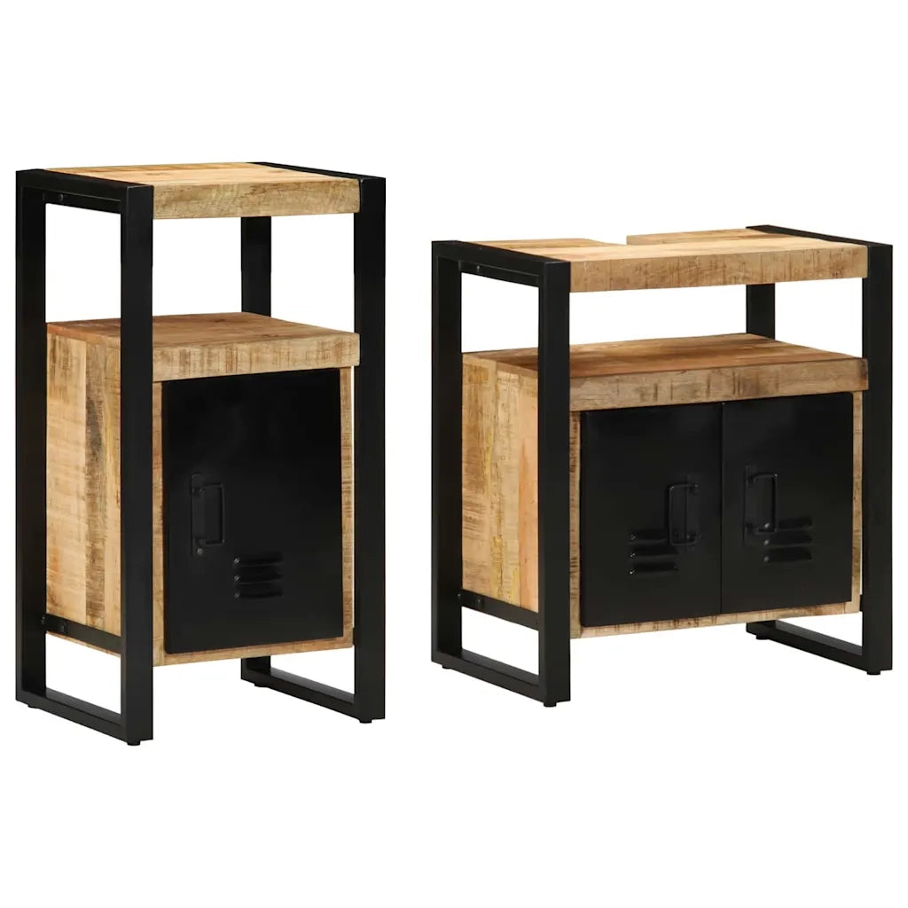 Set di mobili per il bagno 2 pcs Legno di mango grezzo e solido 3305602