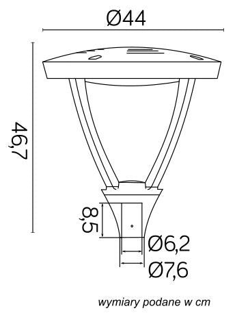 Testa lanterna SU-MA Mars LS-LB-22A LED 45W 3000K grigio IP65