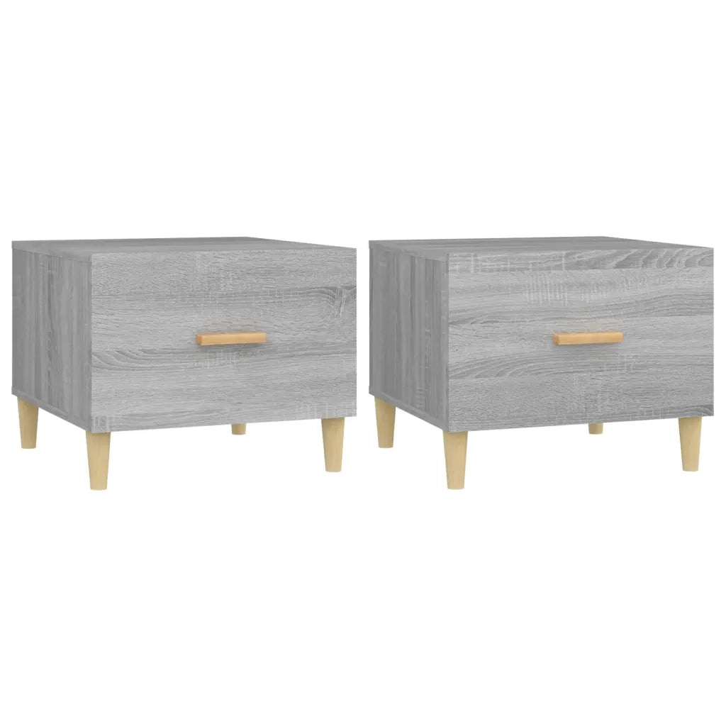 2 pz Tavolini salotto | Tavolino da caff¨¨ | Tavolino da Soggiorno Grigio Sonoma 50x50x40cm Legno Multistrato